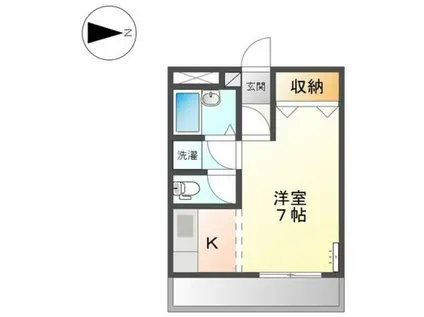 グランディール(1K/1階)の間取り写真