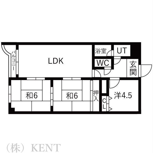 パサージュ発寒(3LDK/2階)の間取り写真
