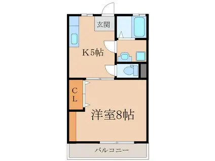 T-HOUSEIII(1DK/2階)の間取り写真