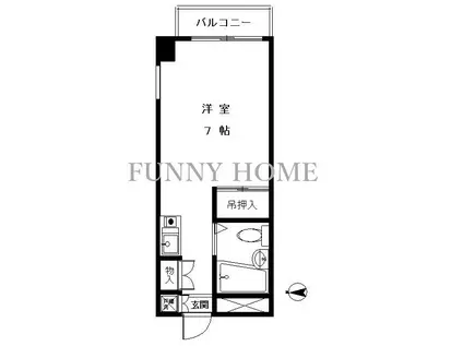 雄伸ビル(ワンルーム/4階)の間取り写真