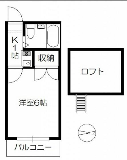 MIYATO(1K/2階)の間取り写真