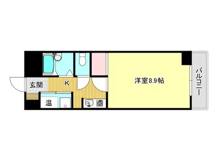 ホリホックイン八幡(1K/4階)の間取り写真