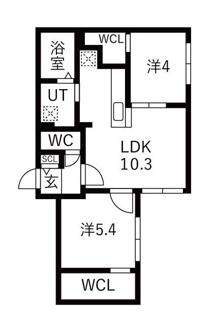 アレグリア本郷通7丁目(2LDK/3階)の間取り写真