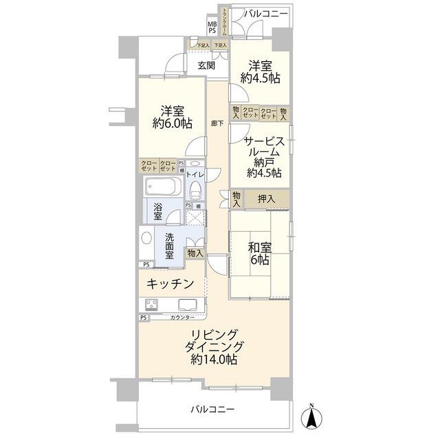 クリオレジダンス東京(3SLDK/7階)の間取り写真