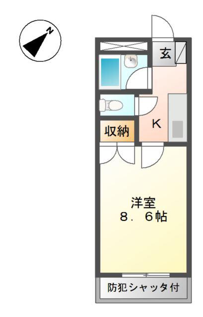 アーバンヒルズ(1K/1階)の間取り写真