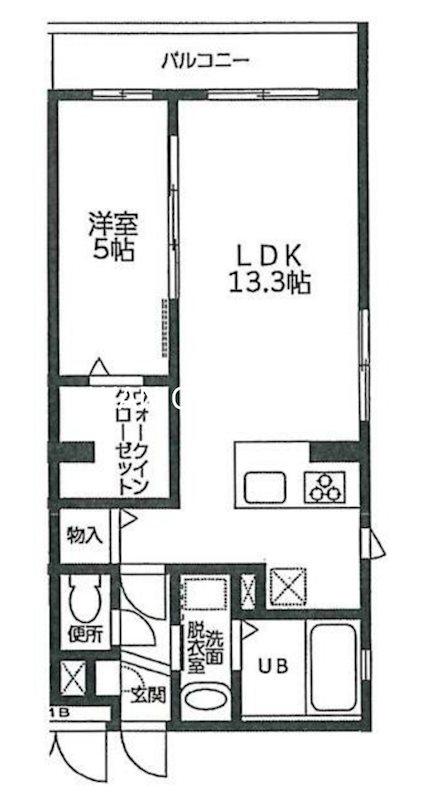 RASSURER HATAGO(1LDK/1階)の間取り写真
