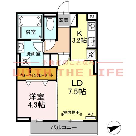 オッツ梅満(1LDK/2階)の間取り写真
