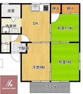 ファミーユ江口(3DK/1階)の間取り写真