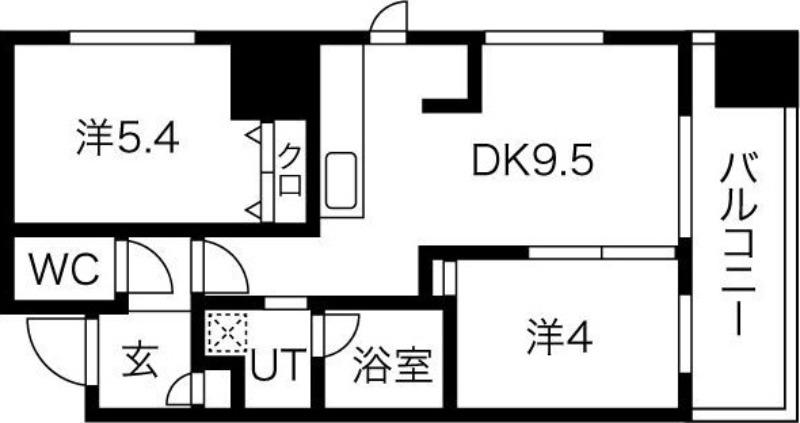 ラ・クラッセ札幌シティフロント(2LDK/15階)の間取り写真