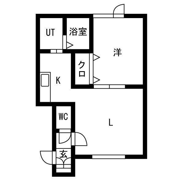 BEST LIFE 手稲前田 (1LDK/1階)の間取り写真