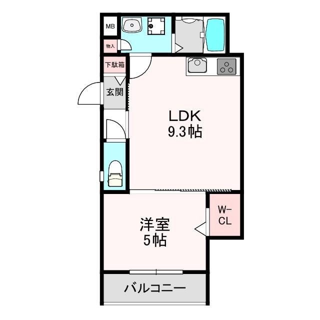 ロータス鴻池(1LDK/3階)の間取り写真