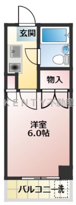 クレストドーセン(1K/2階)の間取り写真