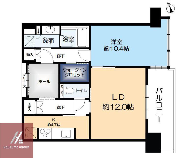 グラングリーン大阪 THE ノース RESIDENCE(1LDK/37階)の間取り写真