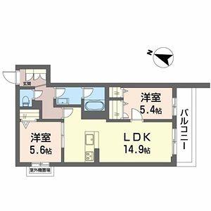 シャーメゾン ルミエール(2LDK/3階)の間取り写真