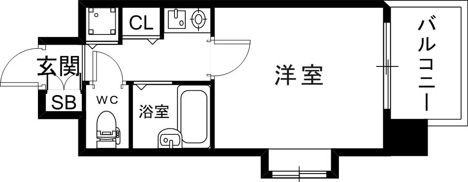 リーガル新神戸(1K/6階)の間取り写真