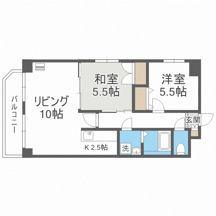 コスモ本町(2LDK/4階)の間取り写真