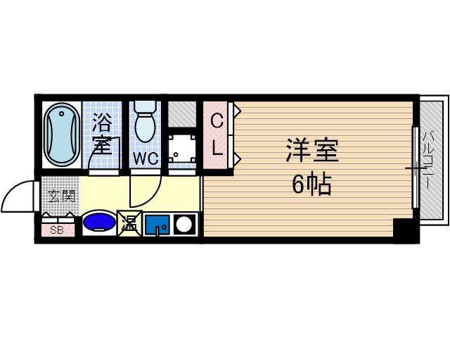 ローズコテージ弐番館(1K/3階)の間取り写真