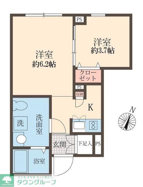 アズ板橋本町レジデンス(1DK/1階)の間取り写真