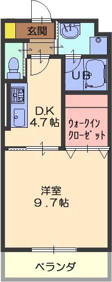 ポーラスター(1DK/2階)の間取り写真