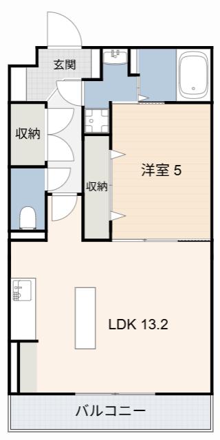 ラ ルミエール レジョンデー(1LDK/1階)の間取り写真