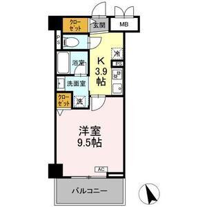 ヴィラ トルチュ東刈谷(1K/3階)の間取り写真