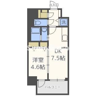 BLAU本町東(1DK/11階)の間取り写真