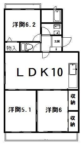シャルマンKOGAWA(3LDK/2階)の間取り写真