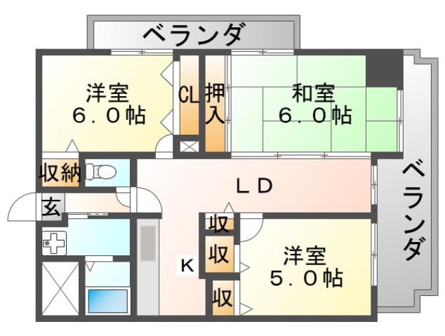 トゥールモンド森(3LDK/3階)の間取り写真