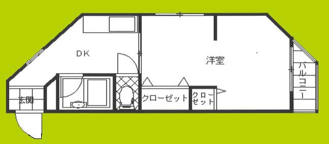 赤羽ハイツ(1K/5階)の間取り写真