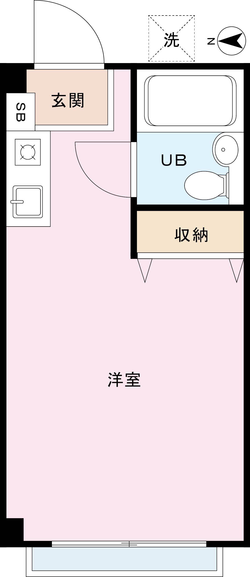 カメイハイツ(ワンルーム/2階)の間取り写真