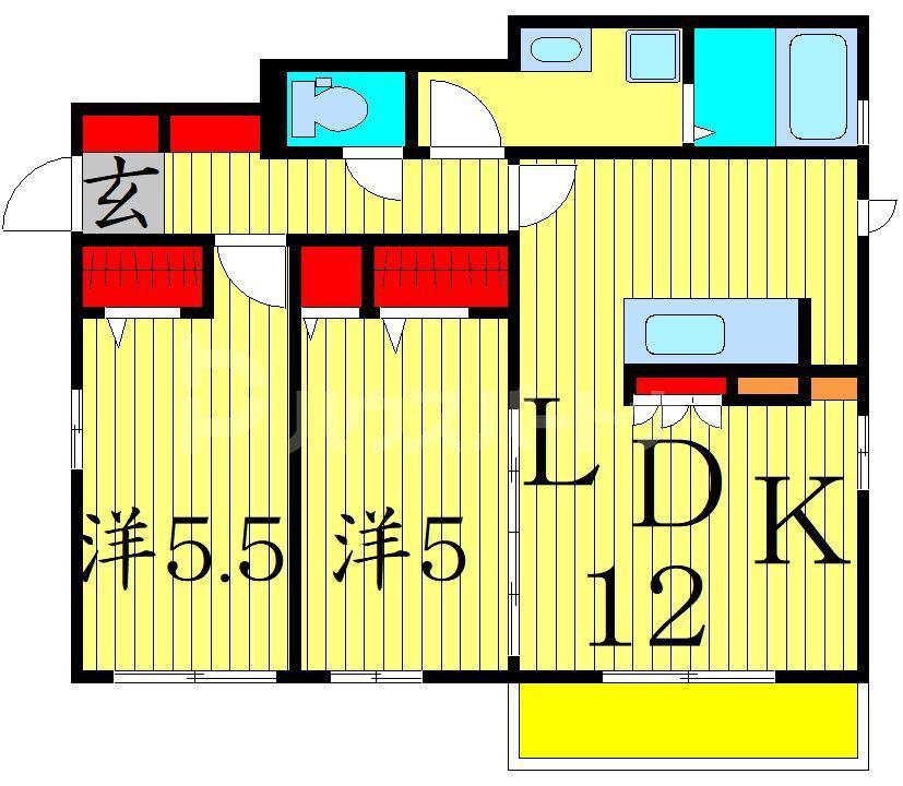IBIS(2LDK/1階)の間取り写真