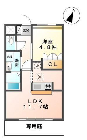 LUCENT HILL II(1LDK/1階)の間取り写真