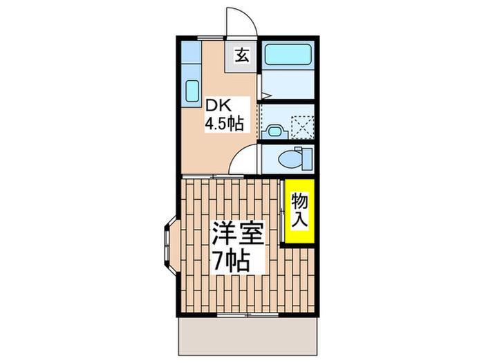 アーバンフロンテイア(1DK/1階)の間取り写真