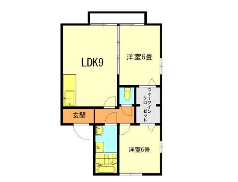 シャトレーヌB棟(2LDK/2階)の間取り写真