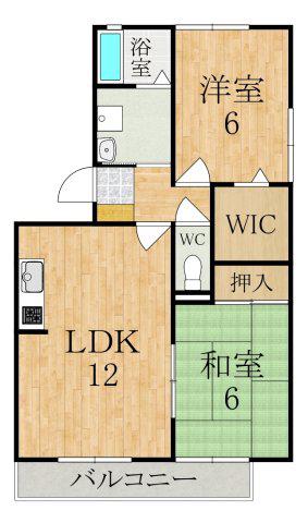 クレセール橿原(2LDK/2階)の間取り写真