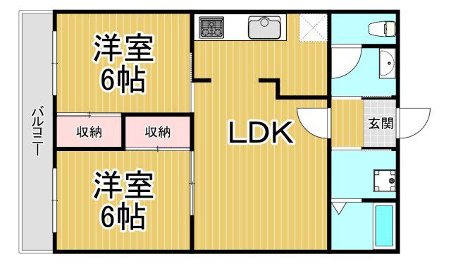 レジデンス21(2LDK/1階)の間取り写真