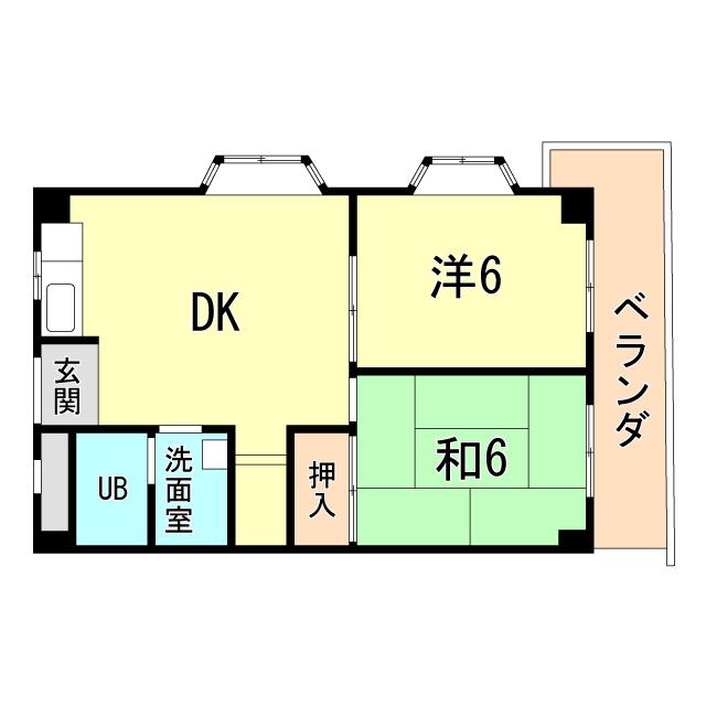 ハイツ菊水(2DK/7階)の間取り写真