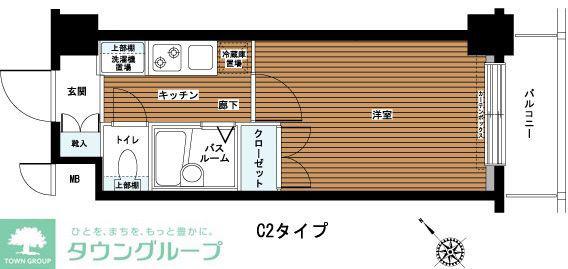 フェニックス三軒茶屋(1K/2階)の間取り写真