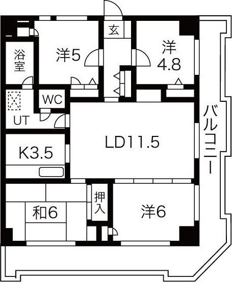 パークプラザ松島(4LDK/5階)の間取り写真