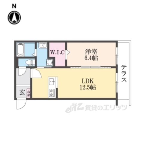 フリーガーデン(1LDK/2階)の間取り写真