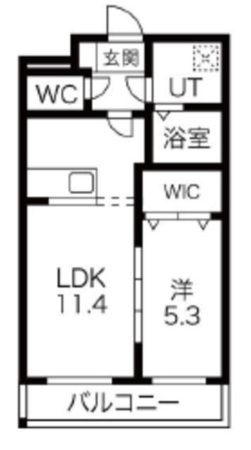 ウィン・グラッシア御殿場弐番館(1LDK/2階)の間取り写真
