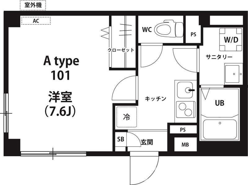 リブリ・クレヨン(1K/1階)の間取り写真
