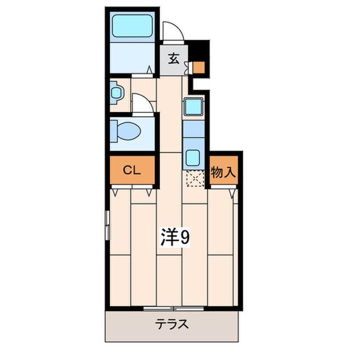 湘南みかさ(ワンルーム/1階)の間取り写真