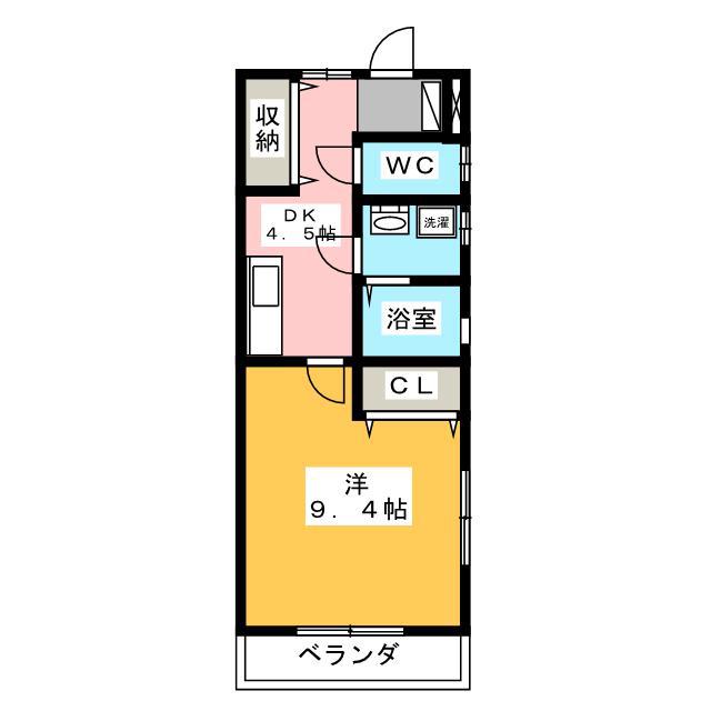 パルフューチャー(1DK/2階)の間取り写真