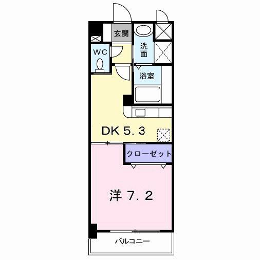 ハミングバード上吉田(1DK/1階)の間取り写真