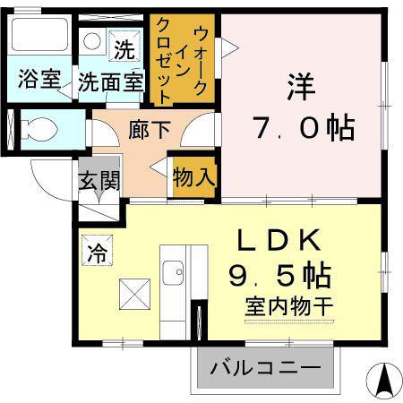コンサージュ(1LDK/1階)の間取り写真