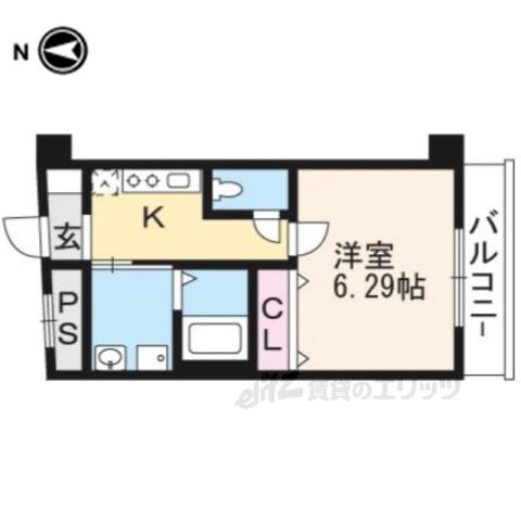 M.MUROMACHI(1K/3階)の間取り写真