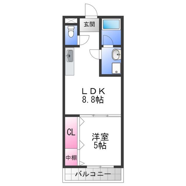 フジパレス千代田(1LDK/2階)の間取り写真