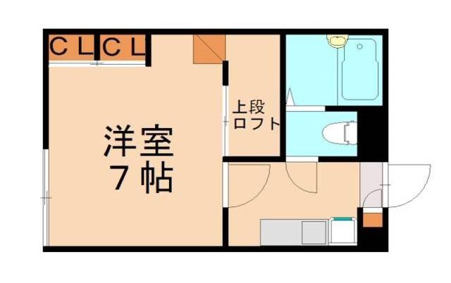 アジュール那珂川(1K/1階)の間取り写真