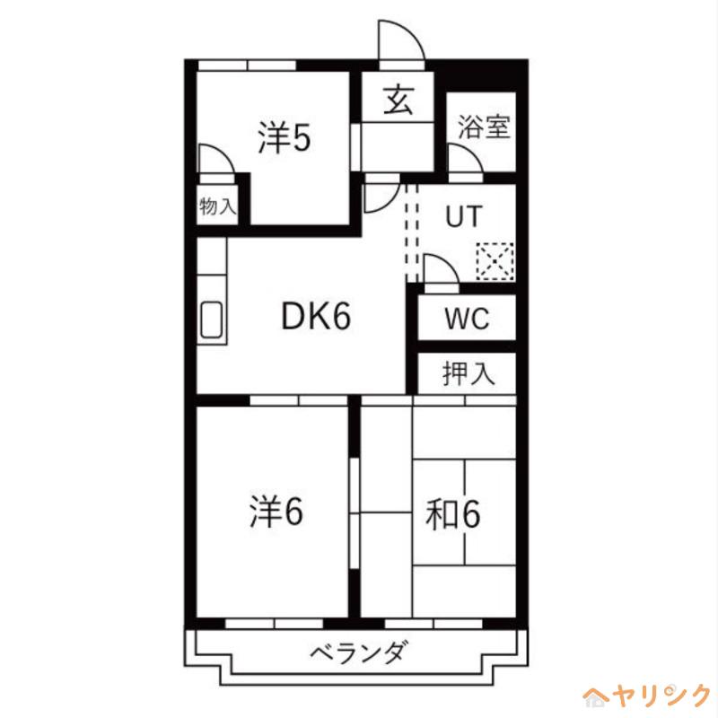 フォーブルJUN(3DK/2階)の間取り写真